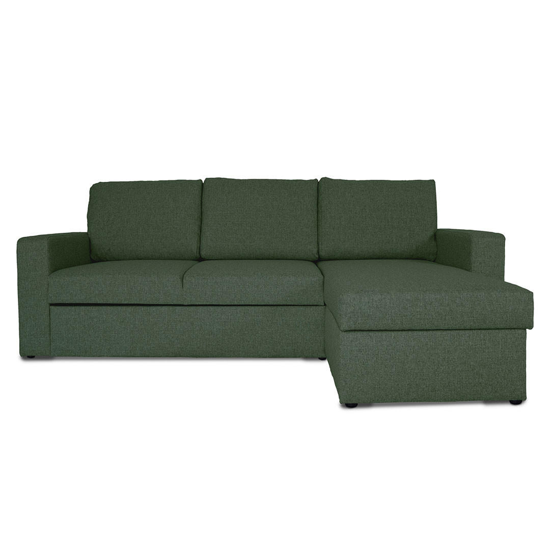 ECKSCHLAFSOFA grün - Grün, Textil (230/151cm) - ebuy24