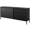 KOMMODE Schwarz 187/82/40 cm Sorano - Schwarz, Naturmaterialien/Metall (187/82/40cm) - Graingold