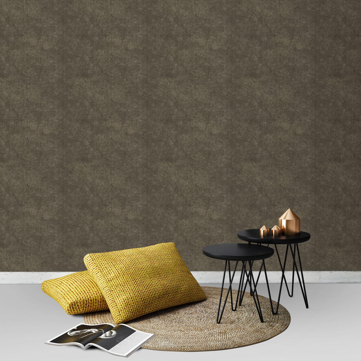 VLIESTAPETE Mondstein - Goldfarben/Schwarz, Papier/Kunststoff (53/1005cm) - Superfresco Easy