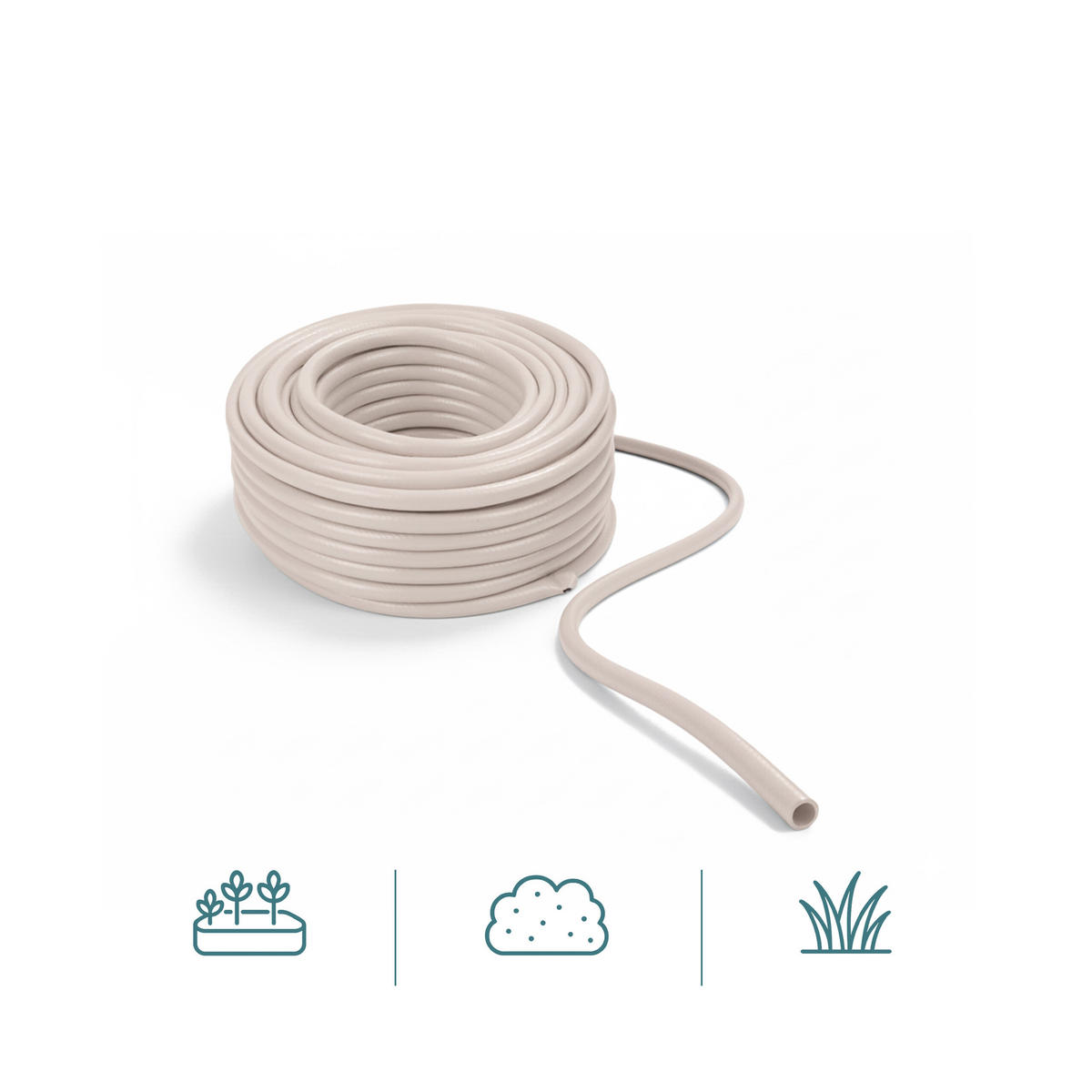 GARTENSCHLAUCH - Beige, Kunststoff (5000cm) - Relaxdays