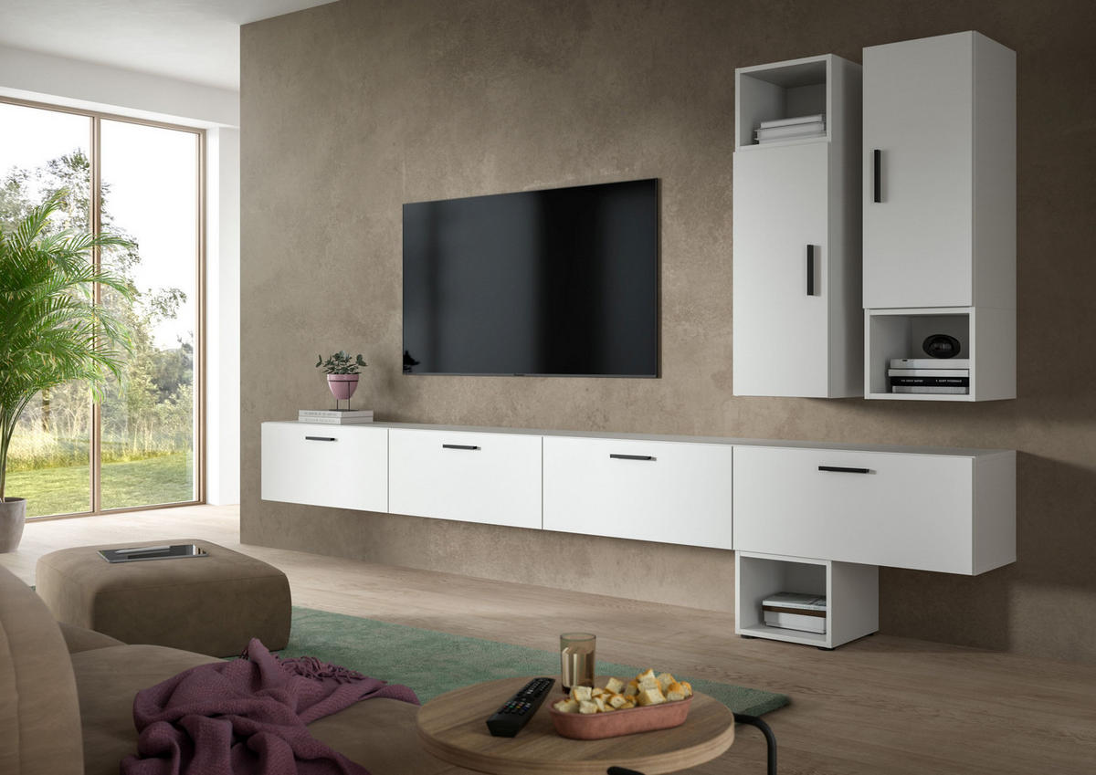 WOHNWAND The One weiß 300/34/178 cm - Weiß, Holzwerkstoff (300/178/34cm) - Xonox