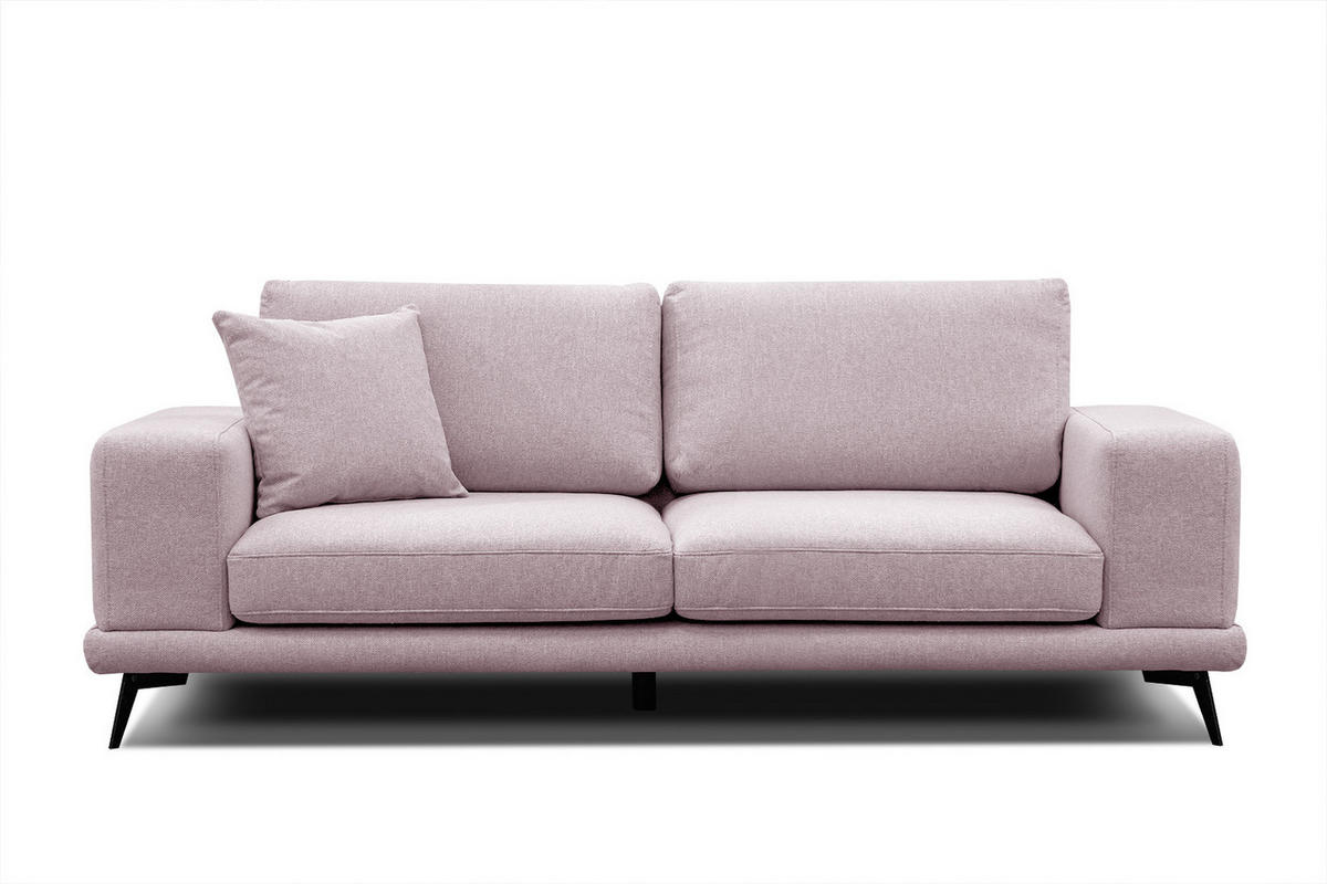 SOFA MEDIOLANE 3-Sitzer, rosa - Rosa, Holzwerkstoff/Textil (233/87/96cm) - Courtois Laville