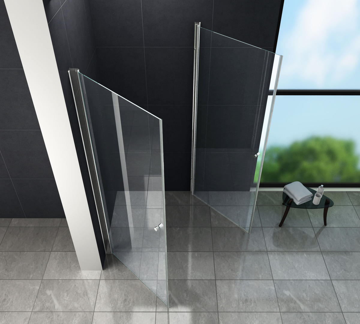 DUSCHKABINE SPA Klar 90 x 90 x 190 cm 8 mm ESG - Klar, Glas (90/90/190cm) - Glasdeals
