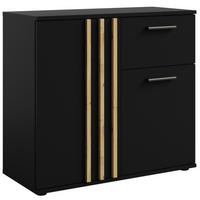 KOMMODE FERIO Kombikommode, Modern - Schwarz, Holzwerkstoff (80/73/35cm) - KONSIMO®