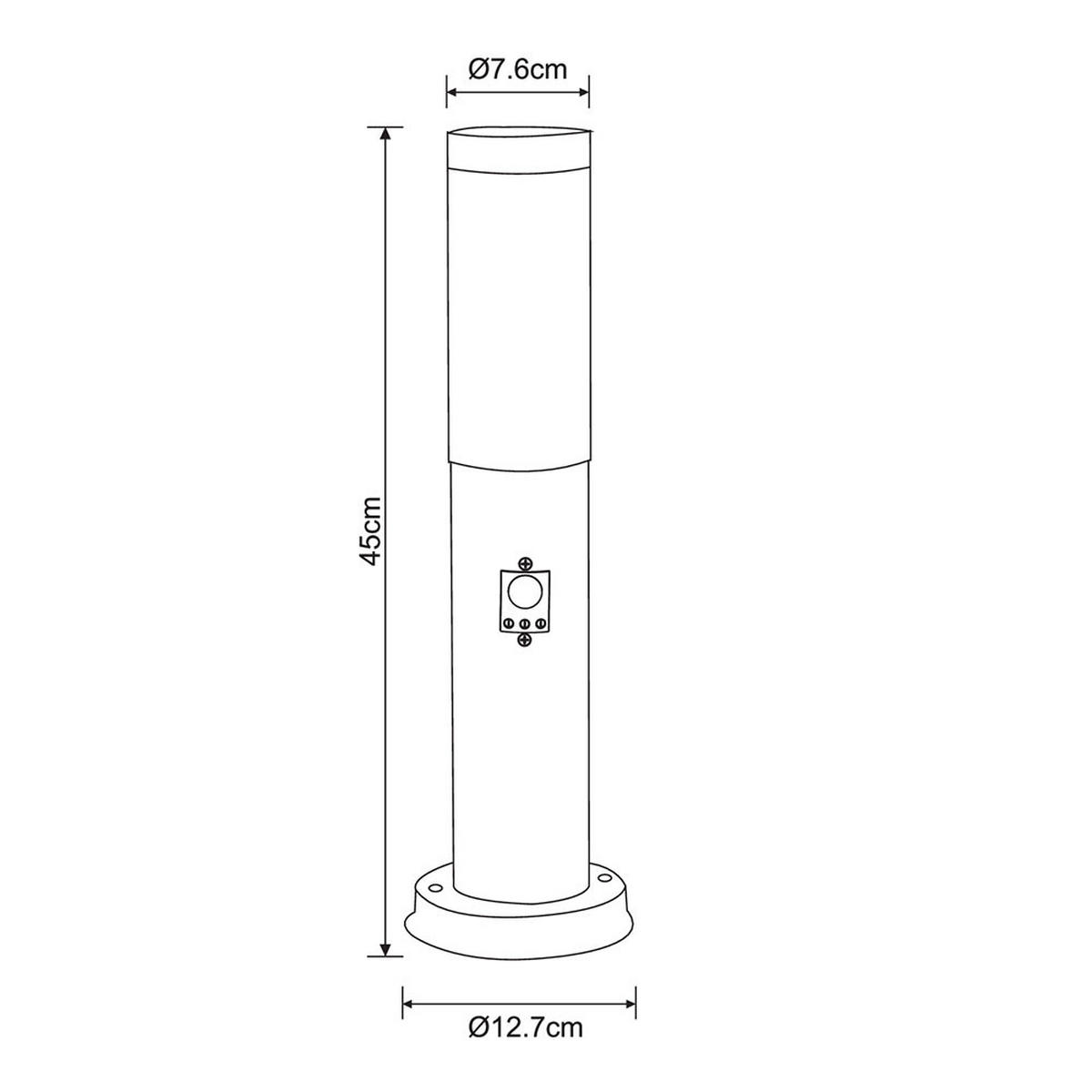 LED AUSSENLEUCHTE Edelstahl Anthrazit - Anthrazit, Metall (12.7/12.7/45cm) - Globo Lighting