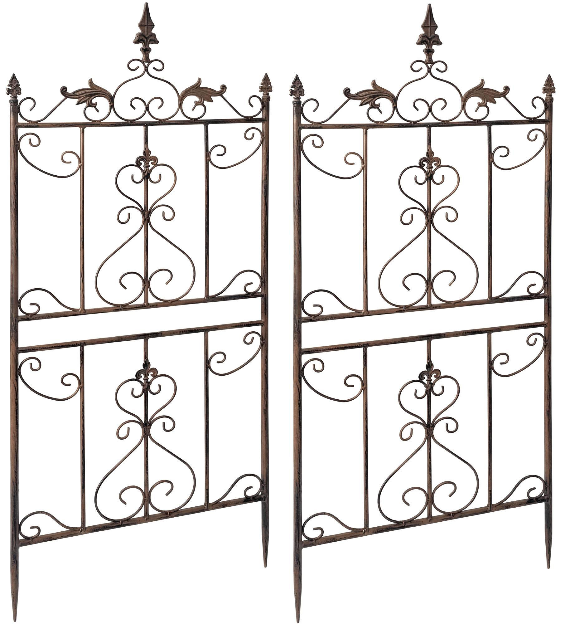 RANKGITTER Ines 2er Set 51x3x124cm Metall Braun Rankhilfe - Braun, Metall (51/124/3cm) - DELUKE