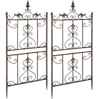 RANKGITTER Ines 2er Set 51x3x124cm Metall Braun Rankhilfe - Braun, Metall (51/124/3cm) - DELUKE