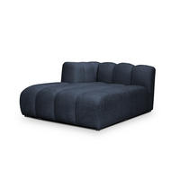 SOFAELEMENT Links Chenille Stoff Blau - Blau/Schwarz, Holzwerkstoff/Kunststoff (179/70/113cm) - Makamii
