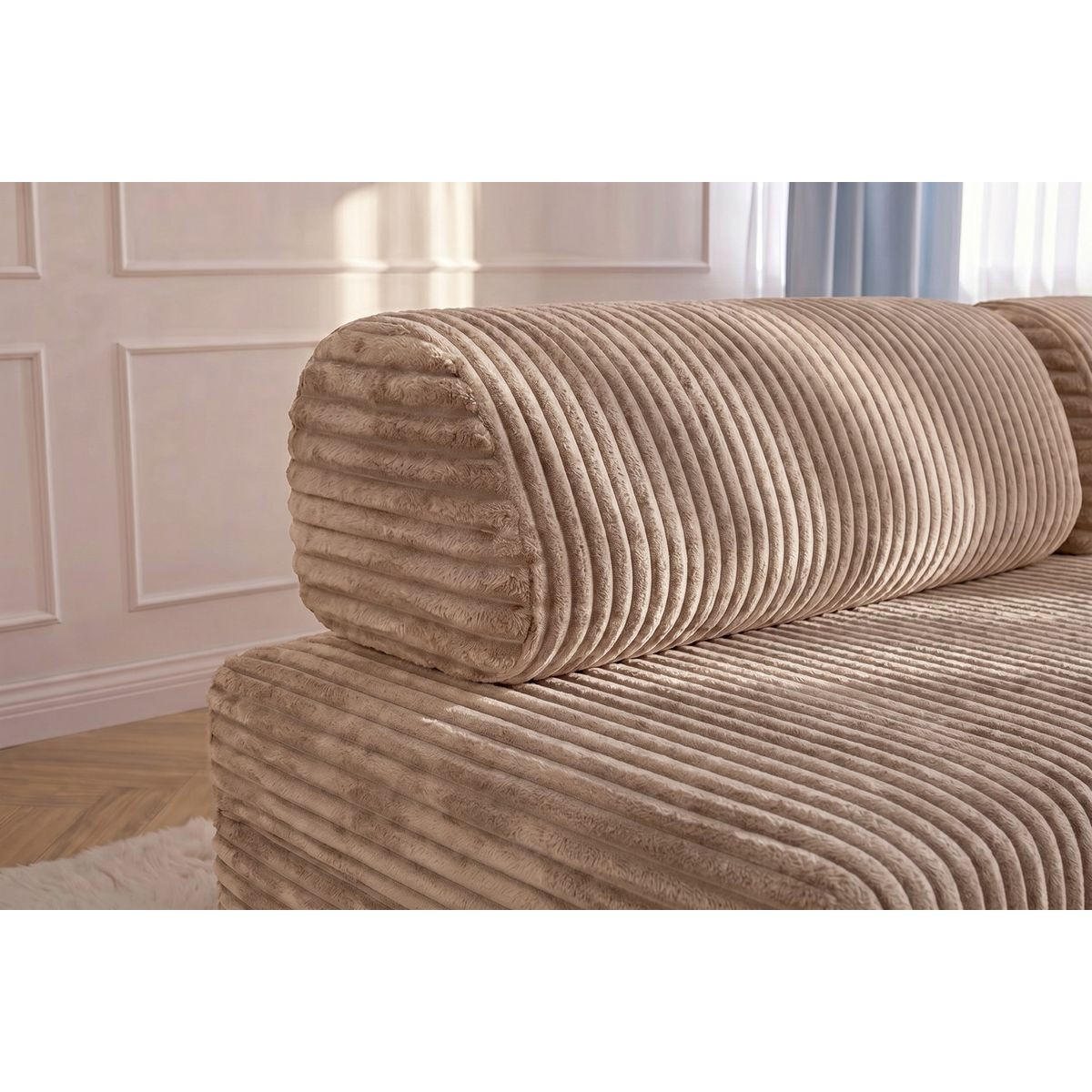 XL braunes Cord-Schlafsofa, 2-3-Sitzer, ausziehbar - Braun, Textil (95/70.5/190cm) - Kimo