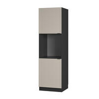 HERDUMBAUSCHRANK Fame-Line GrauBeige 60 cm offen - Anthrazit/Grau, Holzwerkstoff (60/206.8/58cm) - Vicco