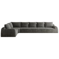 ECKSOFA 401/200/85 cm Dunkelgrau Chenille, 6-Sitzer - Dunkelgrau, Textil (401/200cm) - Oxeza