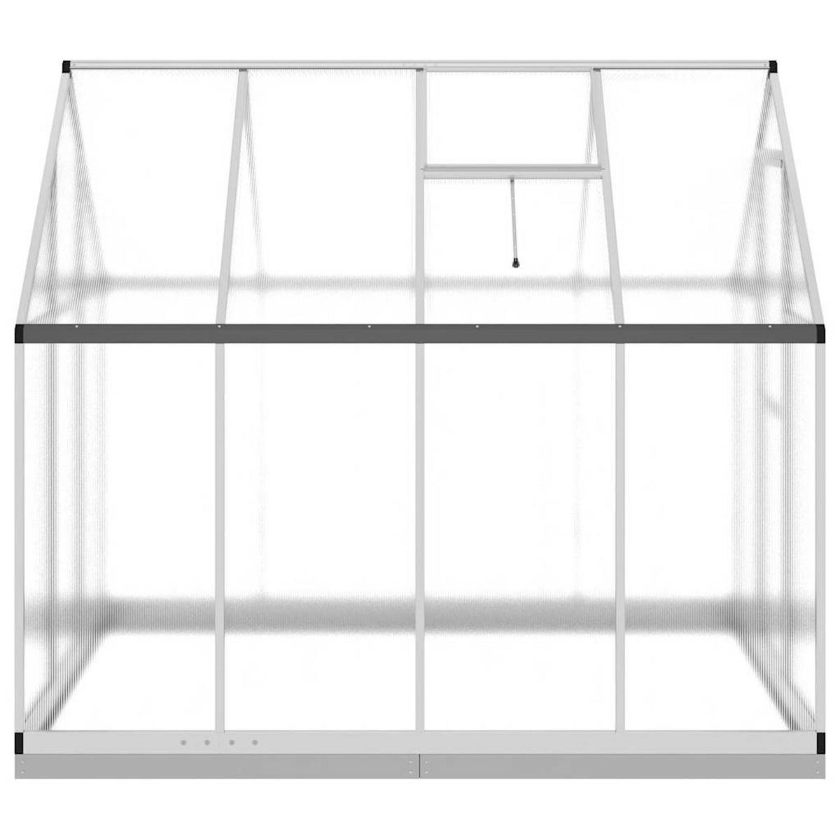 GEWÄCHSHAUS mit Fundamentrahmen Silber 224x169x202cm Aluminimum - Silberfarben, Metall (169/202/224cm)