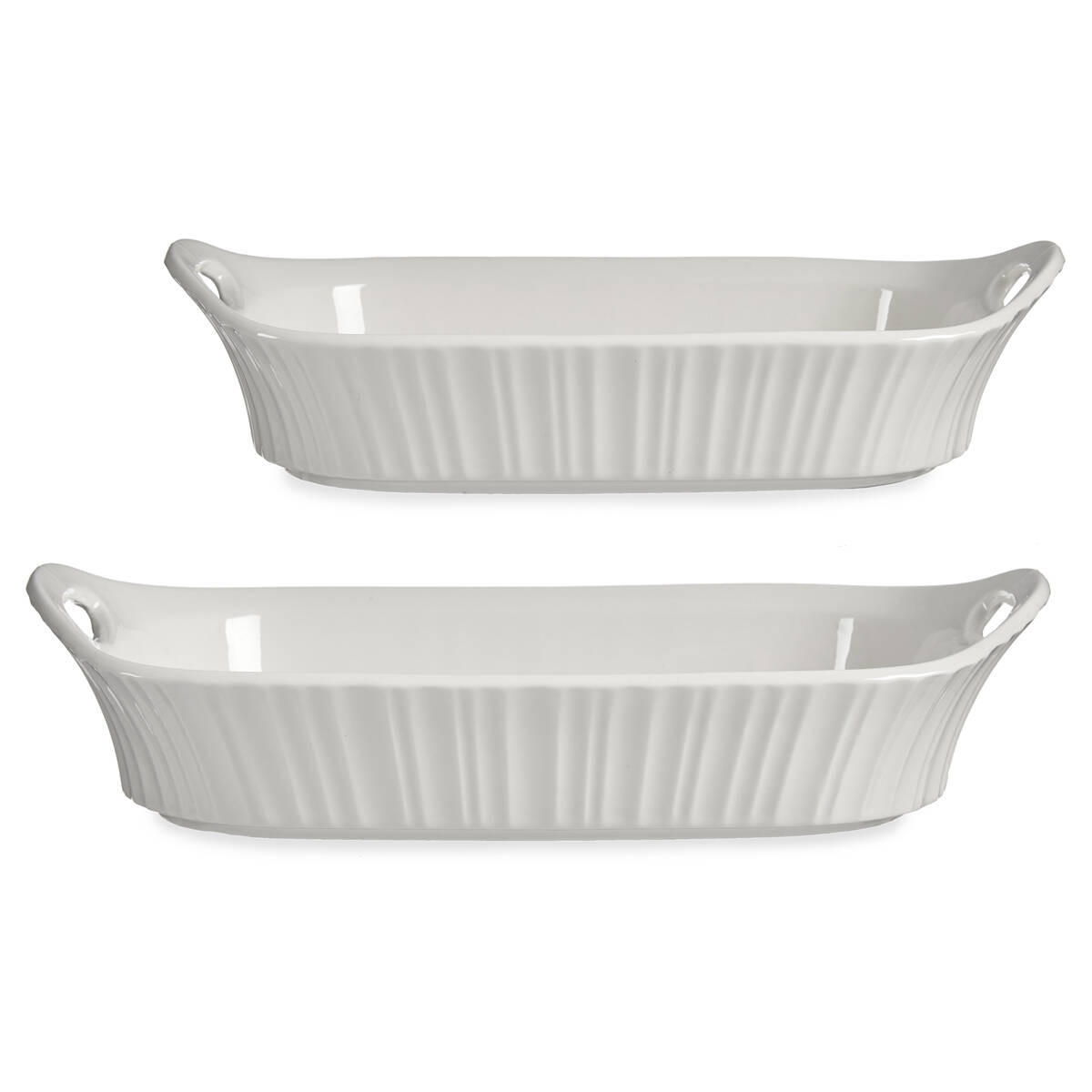 AUFLAUFFORM Porzellan 2er-Set - Weiß, Keramik (35cm) - Vessia