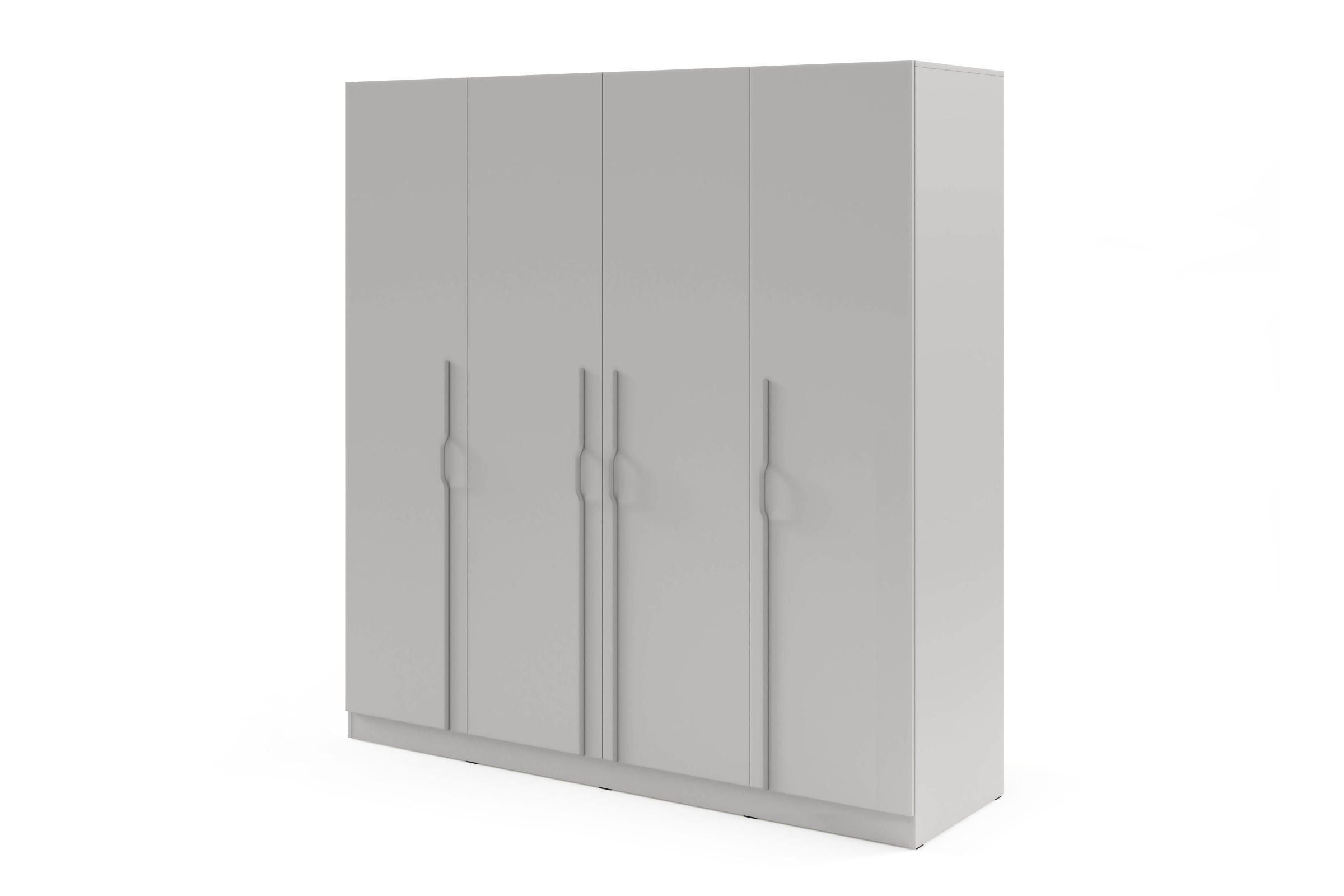 Deine Möbel 24 Drehtürenschrank Grau 200x210x61 cm