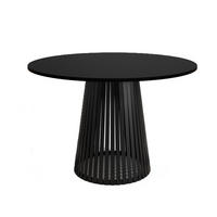TISCH Schwarz VIV Rund Mit Lamellen 90 cm - Schwarz, Holzwerkstoff (90/90/76cm) - Sepro Meble
