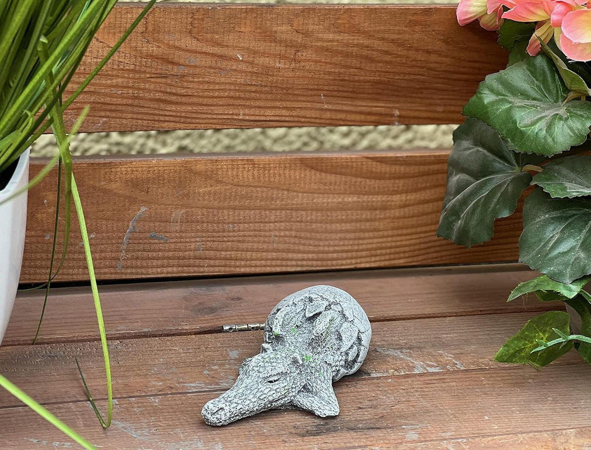 STEINFIGUR Kleiner Drache schlüpft aus Ei frostfest Steinguss - Grau, Stein (5/4/12cm) - stoneandstyle