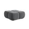 POUF Samt Stoff Grau - Dunkelgrau/Schwarz, Kunststoff/Textil (95/41/95cm) - Makamii