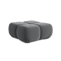 POUF Samt Stoff Grau - Dunkelgrau/Schwarz, Kunststoff/Textil (95/41/95cm) - Makamii