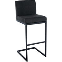 BARHOCKER Stoff dunkelgrau - Dunkelgrau/Schwarz, Textil/Metall (43/104/53cm) - CLP