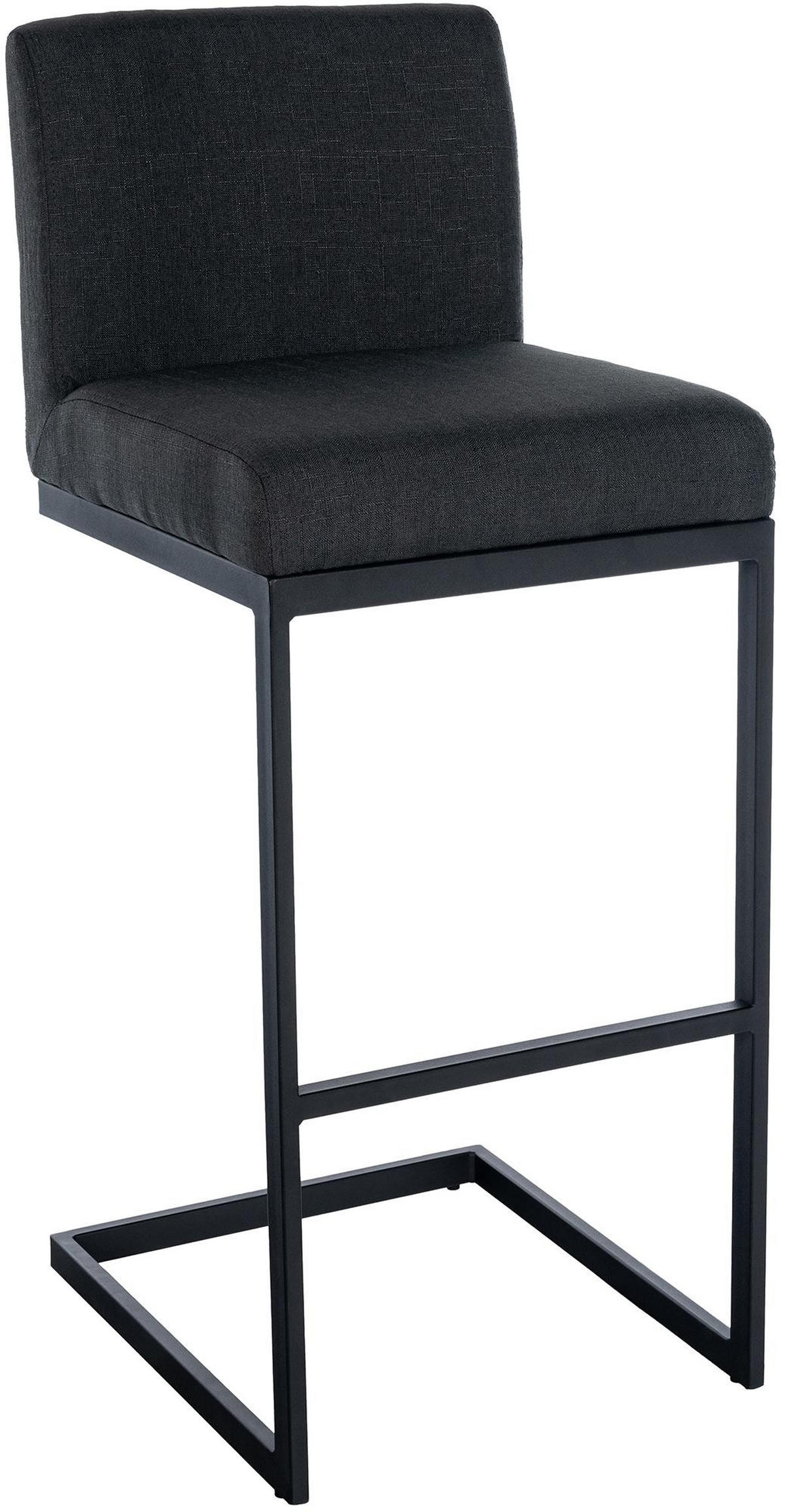 BARHOCKER Stoff dunkelgrau - Dunkelgrau/Schwarz, Textil/Metall (43/104/53cm) - CLP