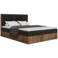 BOXBETT Loft mit Topper 140/200 Grau - Dunkelgrau, Holzwerkstoff/Textil (140/200cm) - Bromarkt