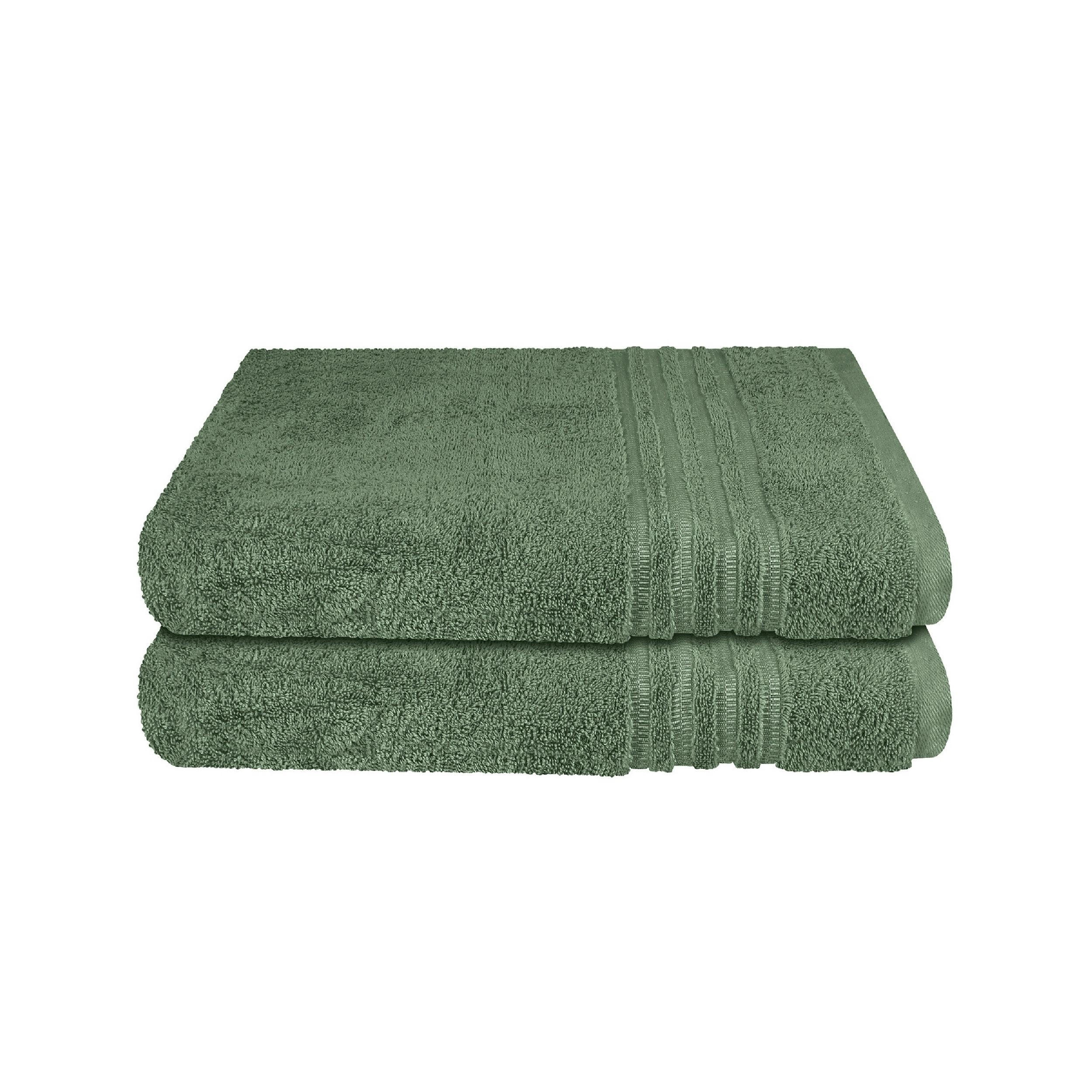 DUSCHTUCHSET Milano - 2-teilig - 70x140 cm - Dunkelgrün - Dunkelgrün, Textil (70/140cm) - SCHIESSER