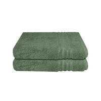 DUSCHTUCHSET Milano - 2-teilig - 70x140 cm - Dunkelgrün - Dunkelgrün, Textil (70/140cm) - SCHIESSER