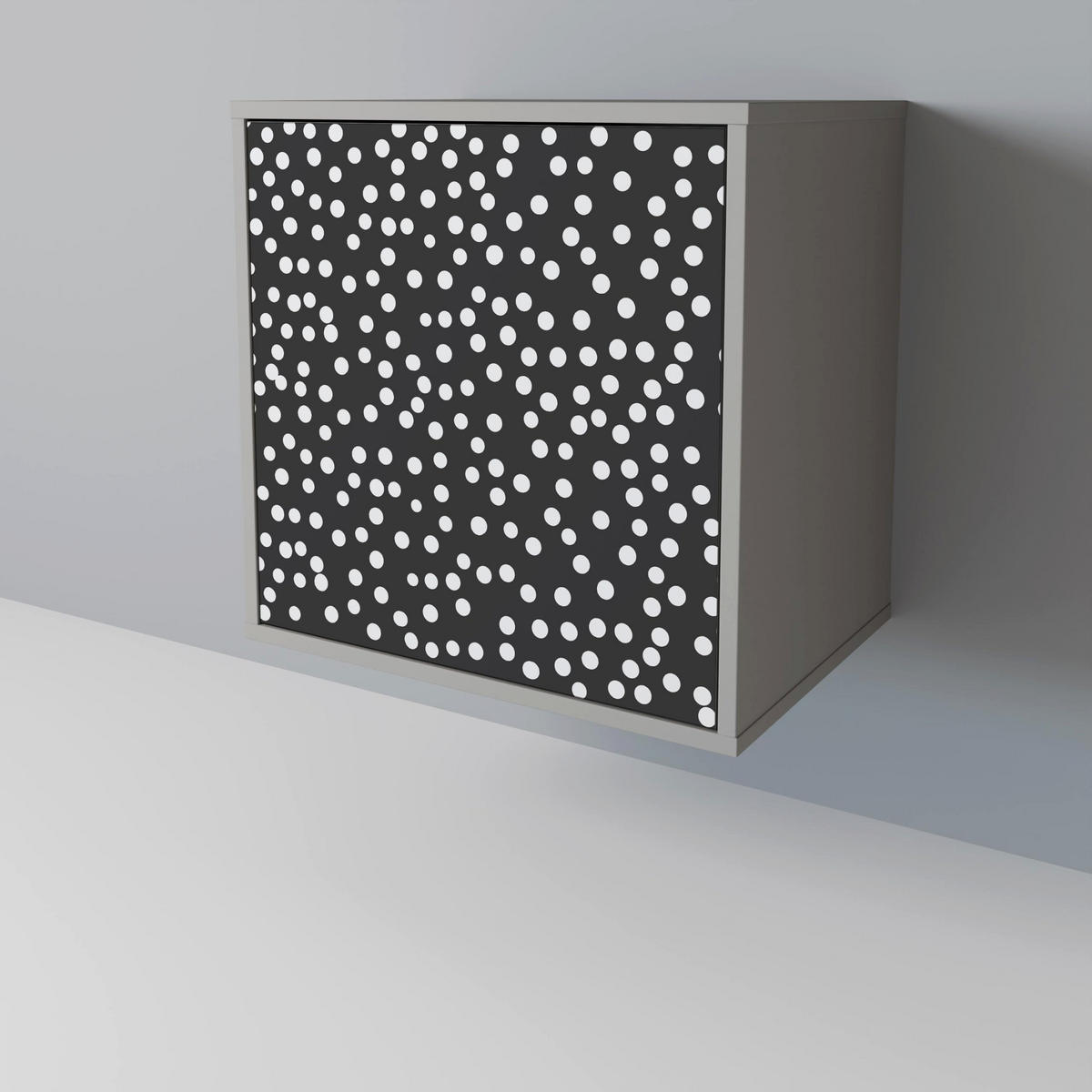 SIDEBOARD BLINDING LIGHTS, Grau, 57,5x42x67,5 cm, Schwarze Metall-Rahmenfüße - Multicolor/Schwarz, Holzwerkstoff/Metall (57.5/67.5/42cm) - SpaceRebels
