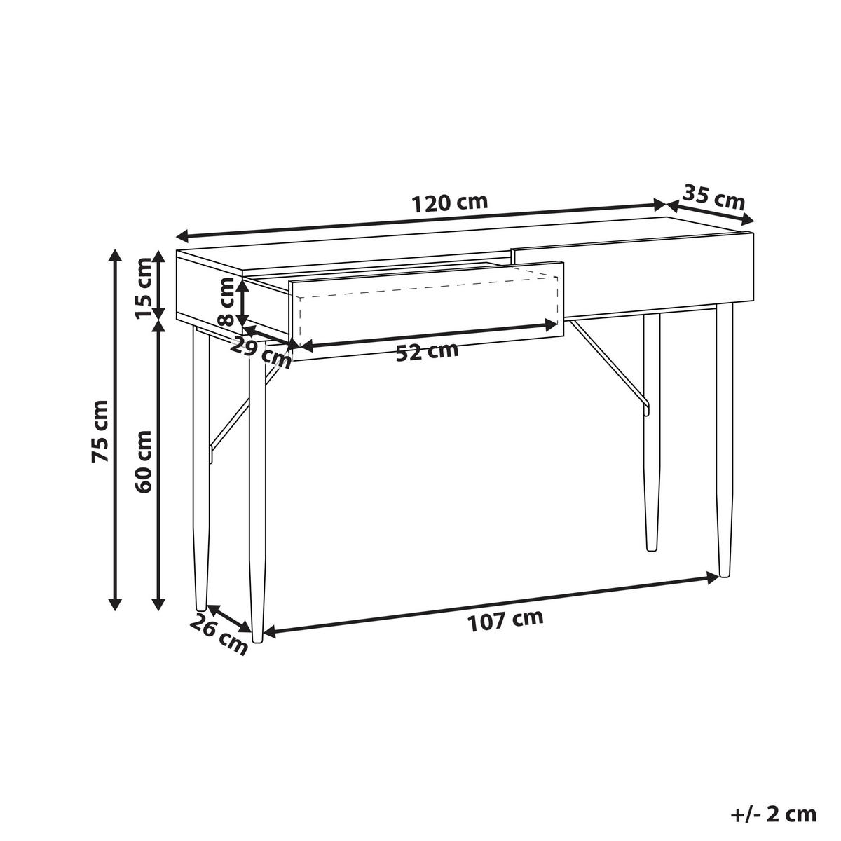 KONSOLENTISCH Schwarz/Braun Blythe - Schwarz/Braun, Holzwerkstoff (35/120/75cm) - Beliani