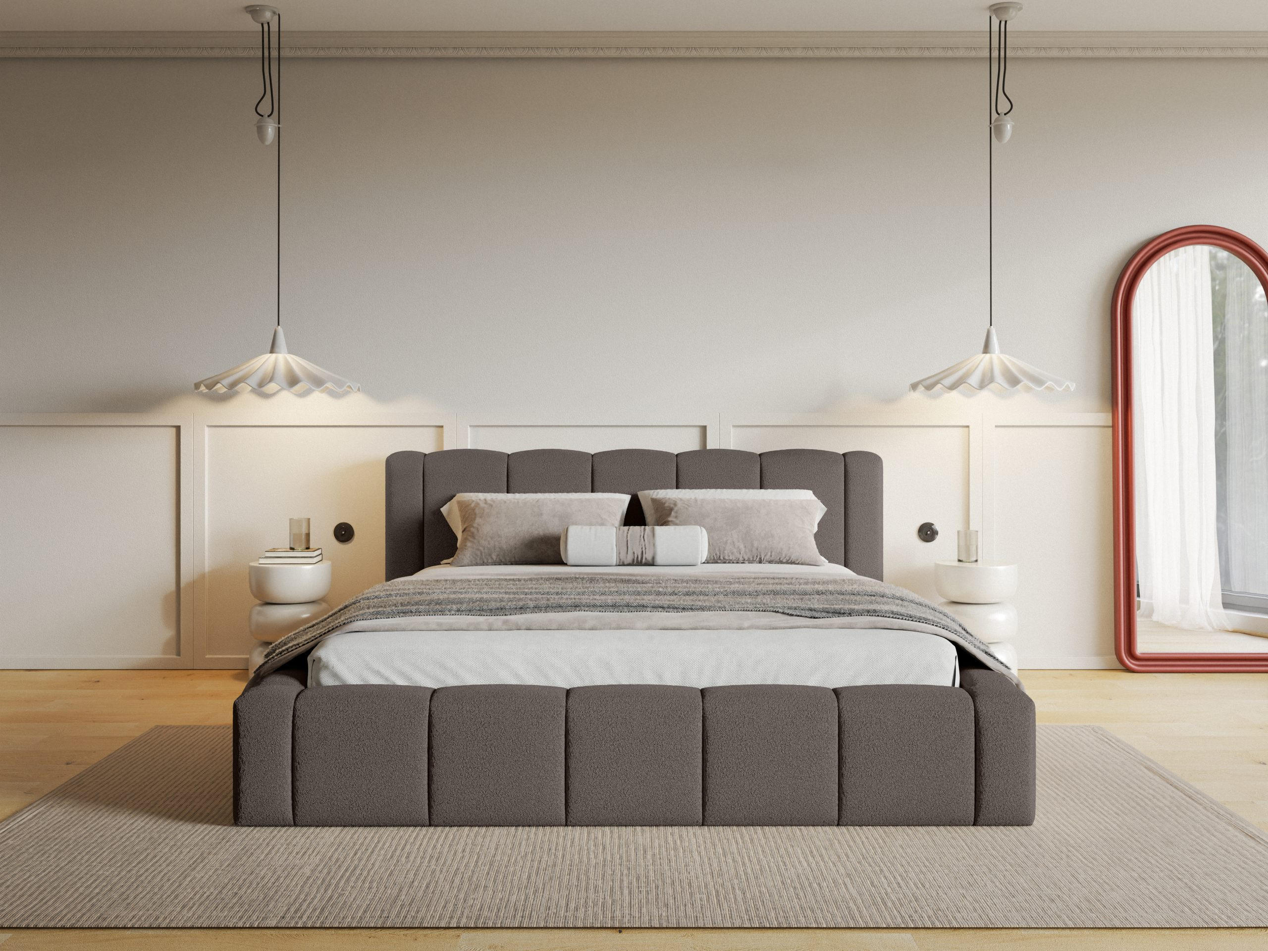 POLSTERBETT Nedi 180x200 cm, Braun - Braun, Textil (180/200cm) - Fedve