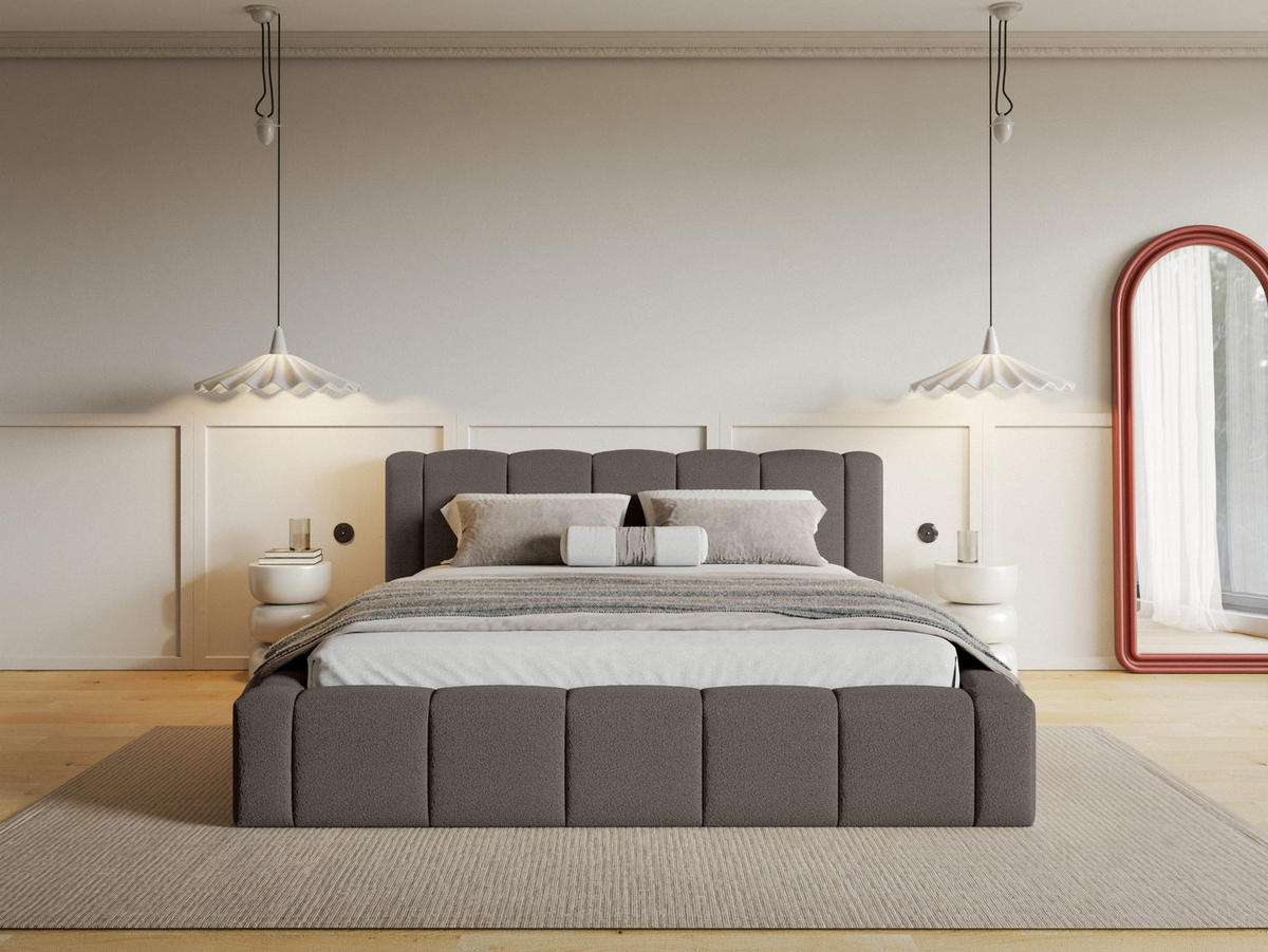 POLSTERBETT Nedi 160x200 cm, Braun - Braun, Textil (160/200cm) - Fedve