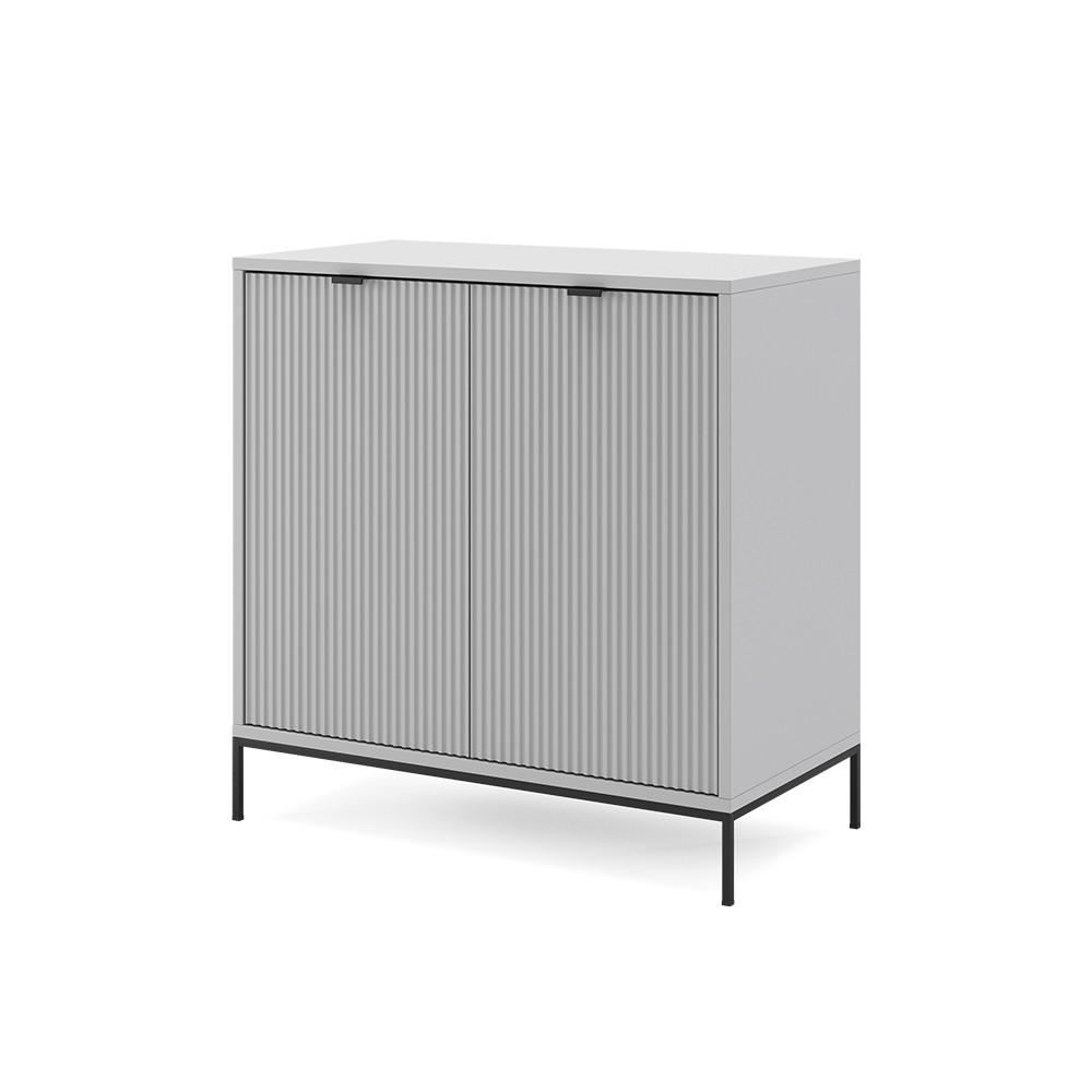 KOMMODE Eliza Grau 80 x 81.2 cm mit 2 Türen - Grau, Holzwerkstoff (42/81.2/80cm) - Vicco