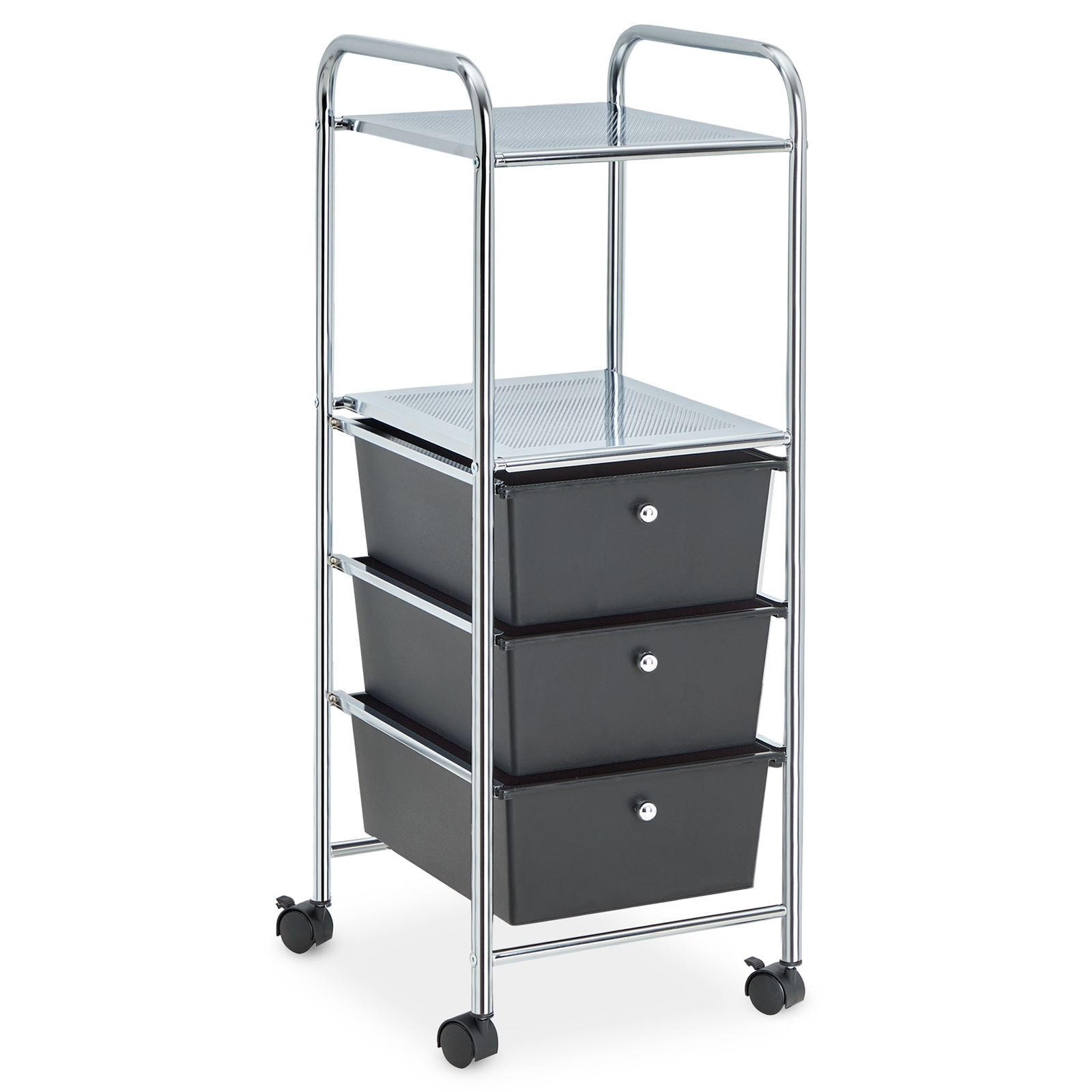 BADROLLWAGEN GINA - Schwarz, Kunststoff/Metall (33/92/40cm) - IDIMEX