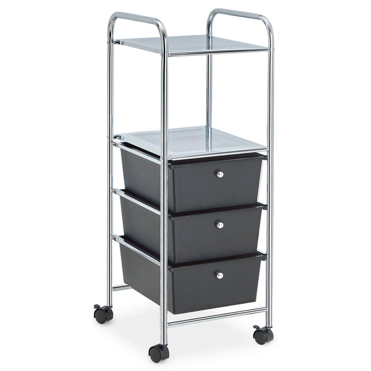 BADROLLWAGEN GINA - Schwarz, Kunststoff/Metall (33/92/40cm) - IDIMEX