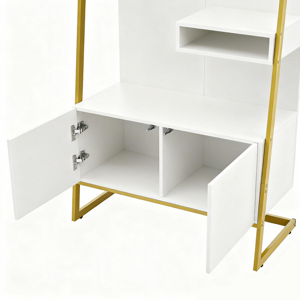 GARDEROBE Kompakt Spiegel Schuhbank Metallhaken - Weiß, Holzwerkstoff (38.5/180.5/78cm) - FLIEKS