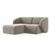 ECKSOFA Links Samt Stoff Grau - Taupe/Schwarz, Holzwerkstoff/Kunststoff (178/166cm) - Makamii