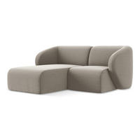 ECKSOFA Links Samt Stoff Grau - Taupe/Schwarz, Holzwerkstoff/Kunststoff (178/166cm) - Makamii