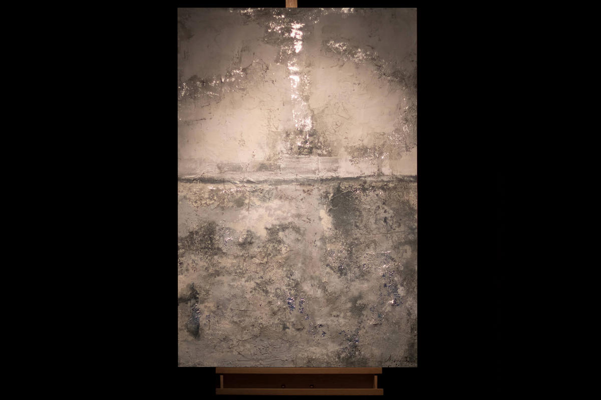 OLEJOMAĽBA 80/120 cm, Zvieratá - sivá, drevo/textil (80/120cm) - KUNSTLOFT