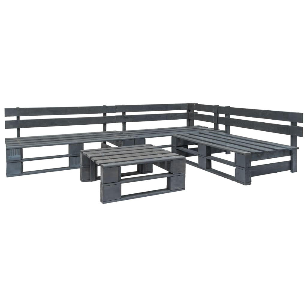 GARTENSET Radcliffe 4-teilig - Grau, Holzwerkstoff - Nettlife