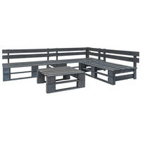 GARTENSET Radcliffe 4-teilig - Grau, Holzwerkstoff - Nettlife