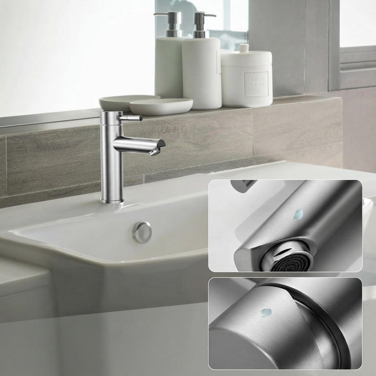 BADEZIMMERARMATUR, 17,5 x 14 cm, silber - Silberfarben, Metall (26/5.5/20cm) - Vallsero