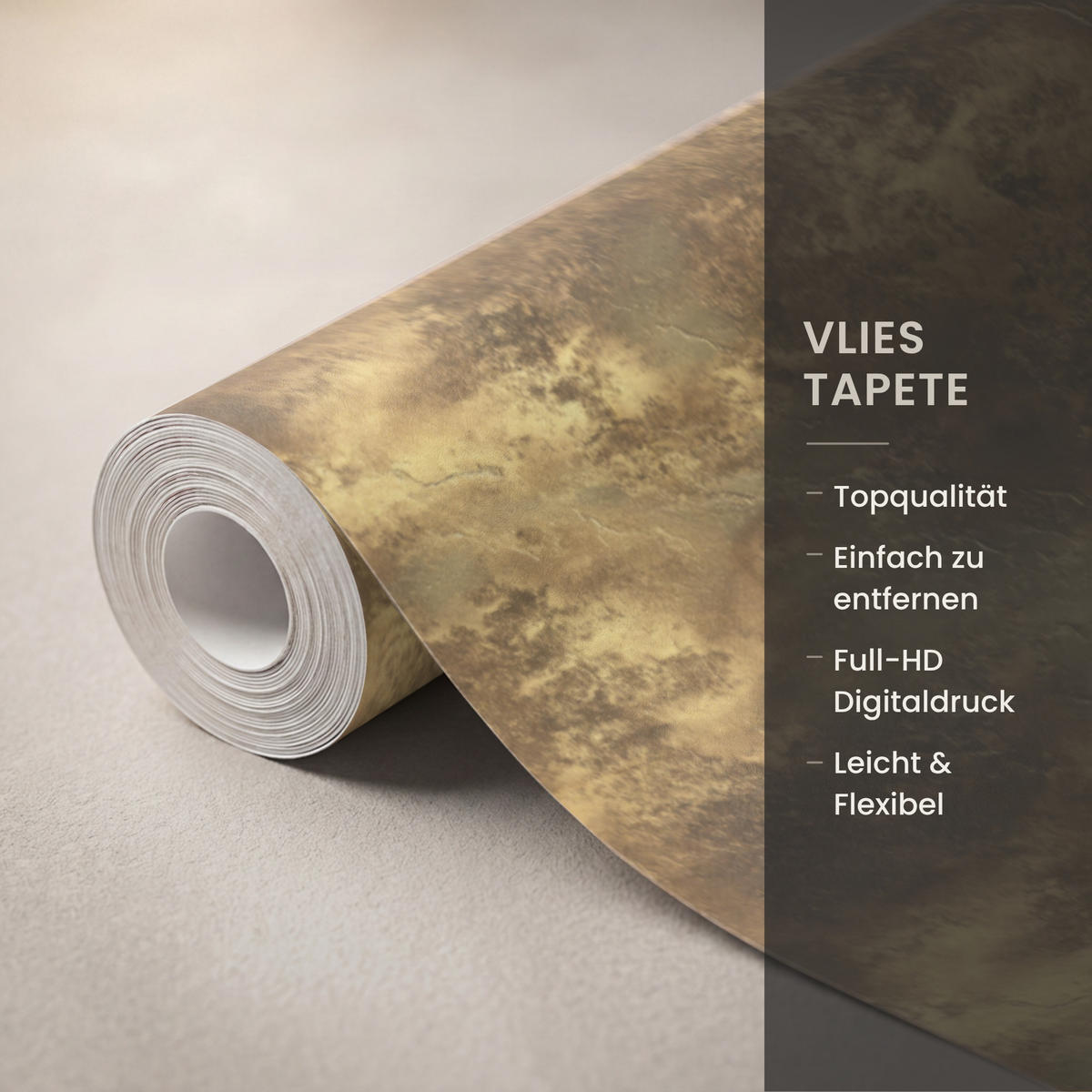TAPETE - Antik - Metallic-Look - Gold - 100x280 cm - Messingfarben, Papier (100/280cm) - OnlyWow
