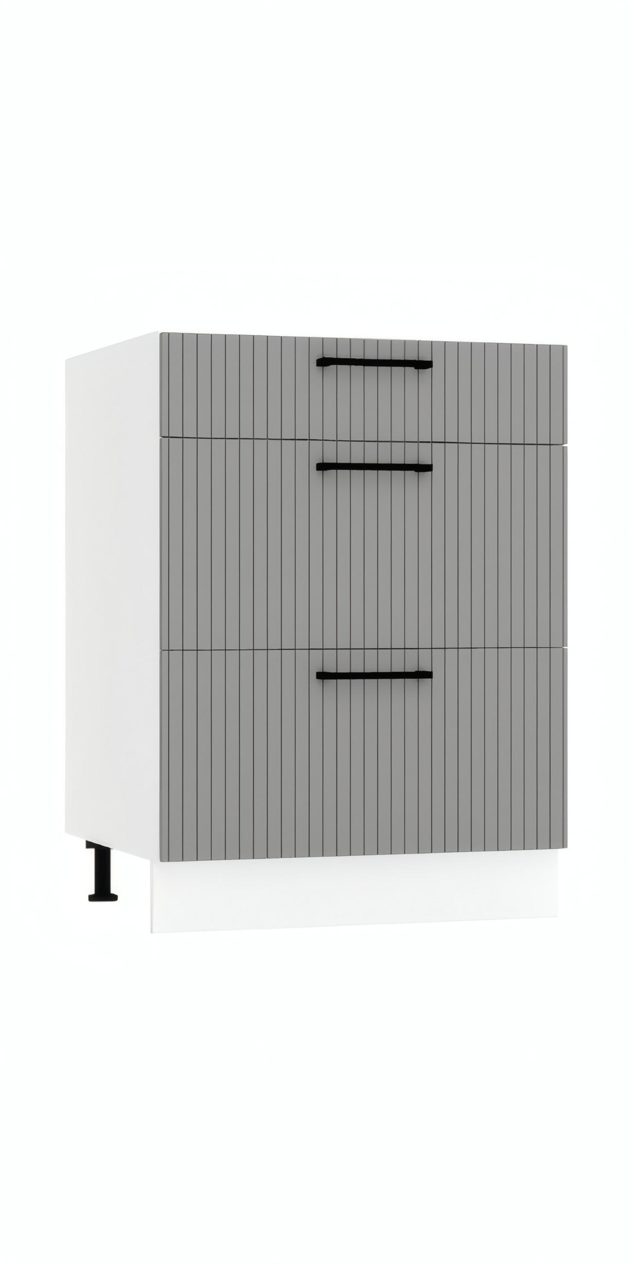UNTERSCHRANK D60S3 - KENDRO - 3 Schubladen für effiziente Organisation - Weiß/Grau, Holz/Metall (60/82/52.4cm) - ROYAL24_MARKT