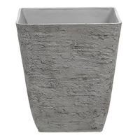 BLUMENTOPF dunkelgrau quadratisch 39/39/43 cm Delos - Dunkelgrau, Stein (43cm) - Beliani