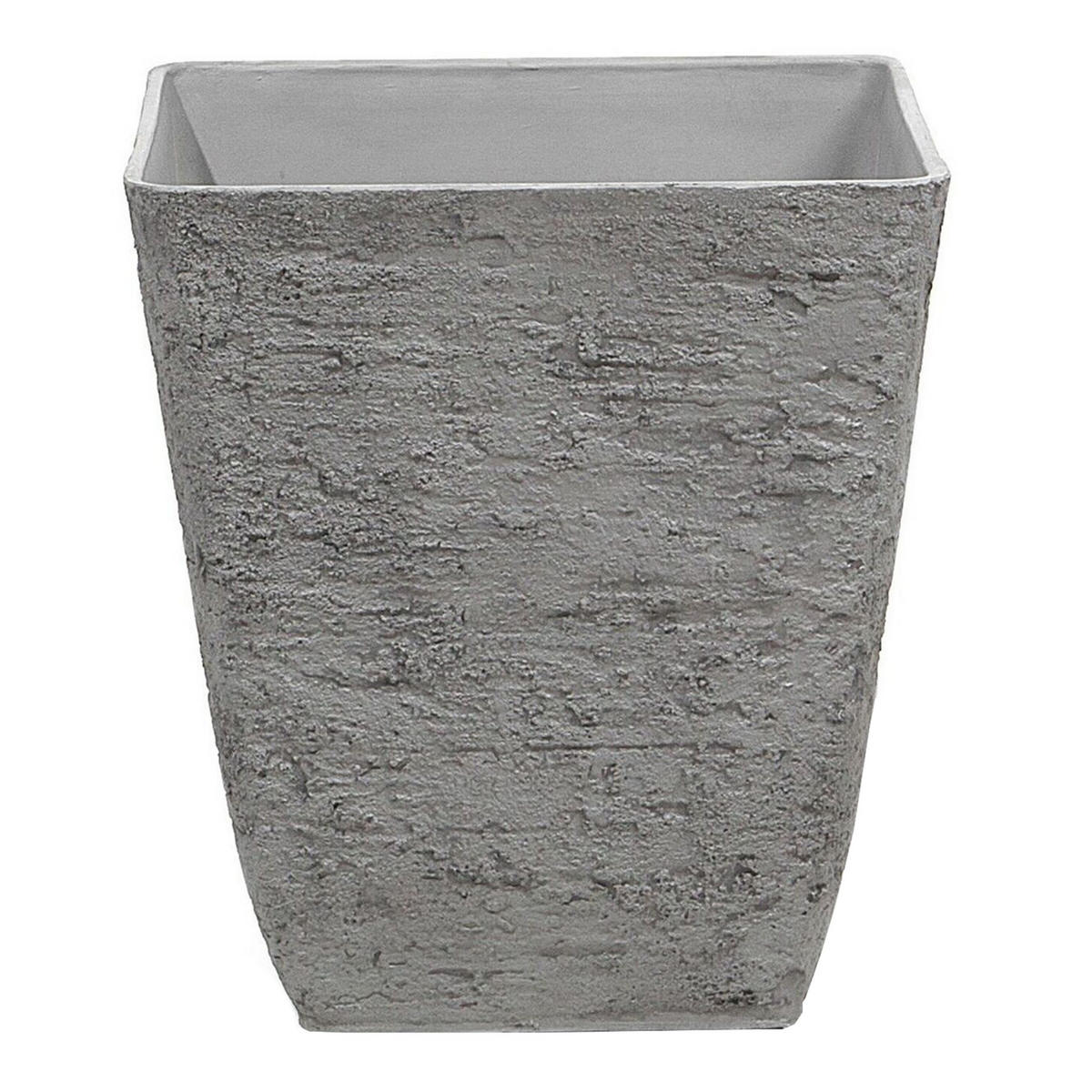 BLUMENTOPF dunkelgrau quadratisch 39/39/43 cm Delos - Dunkelgrau, Stein (43cm) - Beliani