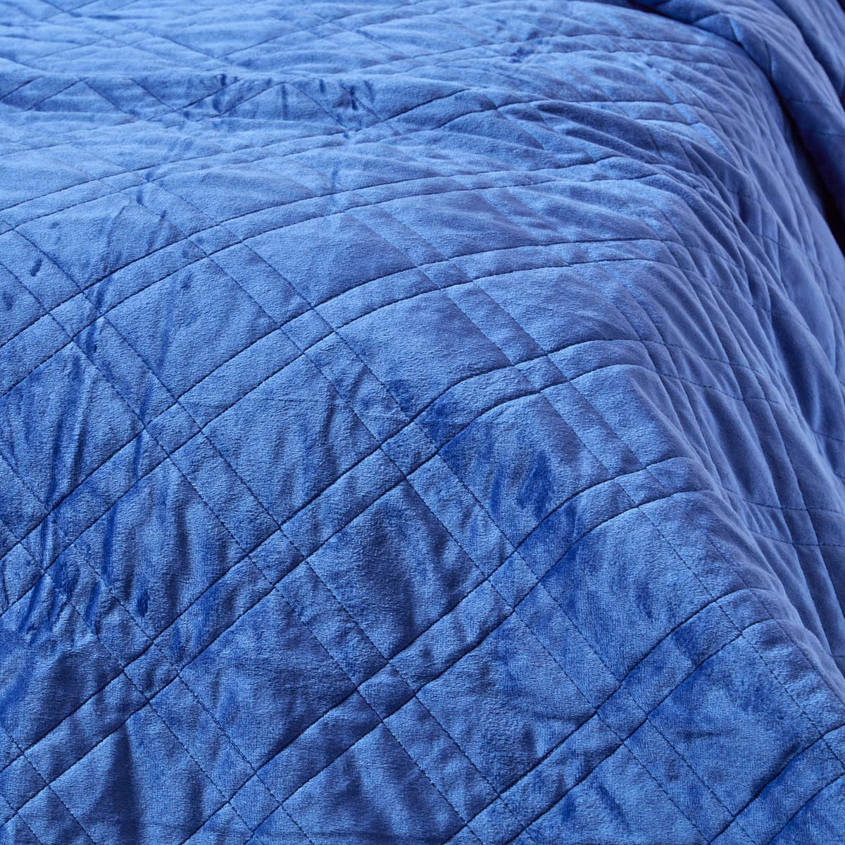 TAGESDECKE Samt 200/200 cm, geometrisch gemustert - Blau, Textil (200/200cm) - Homescapes