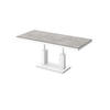COUCHTISCH rechteckig Beton - Weiß Hochglanz 120/75/54 cm - Weiß Hochglanz/Hellgrau, Holzwerkstoff (75/120/54cm) - designimpex