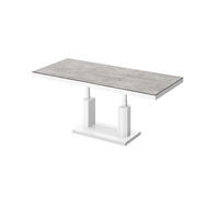 COUCHTISCH rechteckig Beton - Weiß Hochglanz 120/75/54 cm - Weiß Hochglanz/Hellgrau, Holzwerkstoff (75/120/54cm) - designimpex