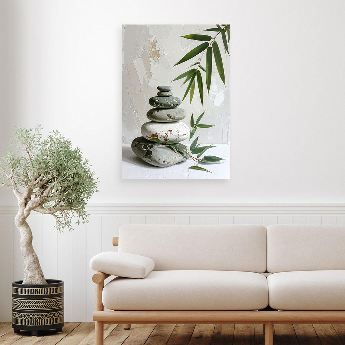 LEINWANDBILD Zen und Orientalisch 80x120cm - Weiß, Textil (80/120cm) - Feeby