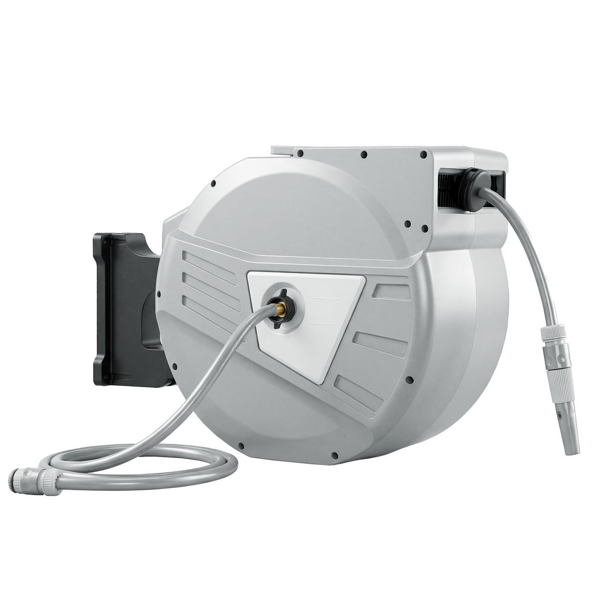 SCHLAUCHAUFROLLER DE-13889 42 m automatisch 180° schwenkbar Grau - Grau, Kunststoff (26/43/61cm) - ComfortXL